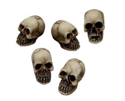 Dekoracija 3D kaukolės Mini Mini Skull; 5vnt