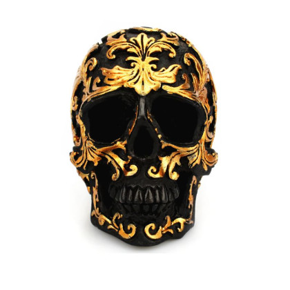 Dekoracija 3D kaukolė Calavera Mini Black Gold; 10x6x8.5cm Dekoracija 3D kaukolė Calavera Mini Black Gold; 10x6x8.5cm