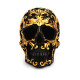 Dekoracija 3D kaukolė Calavera Mini Black Gold; 10x6x8.5cm