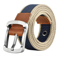 Diržas medžiaginis Person Navy Blue Stripes; 110cm