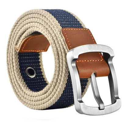 Diržas medžiaginis Person Navy Blue Stripes; 110cm