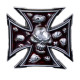 Sagtis diržui Iron Skull Cross; 7.5x7.5cm