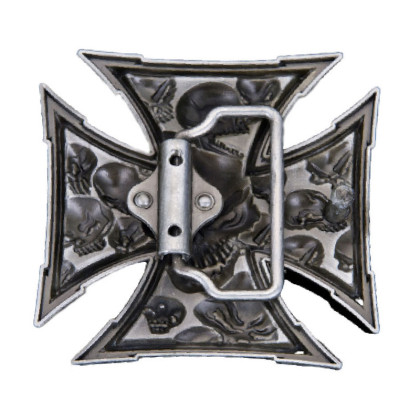 Sagtis diržui Iron Skull Cross; 7.5x7.5cm Sagtis diržui Iron Skull Cross; 7.5x7.5cm