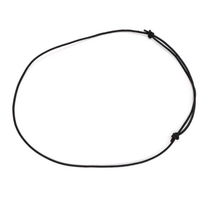 Kaklo virvelė Two Knots juodos spalvos, 40-80cm; 1mm, 2mm Kaklo virvelė Two Knots juodos spalvos, 40-80cm; 1mm, 2mm