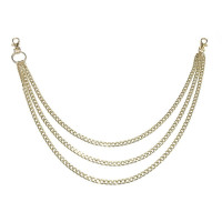 Kelnių grandinė Triple Gold Chain aukso spalvos; 50/55/60cm