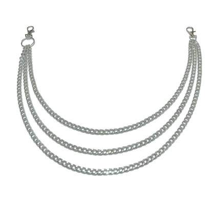 Kelnių grandinė Triple Silver Chain sidabro spalvos, 50/55/60cm Kelnių grandinė Triple Silver Chain sidabro spalvos, 50/55/60cm