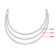 Kelnių grandinė Triple Silver Chain sidabro spalvos, 50/55/60cm