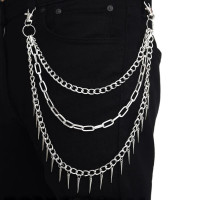 Kelnių grandinė Spikes Chain sidabro spalvos; 30/40/50cm