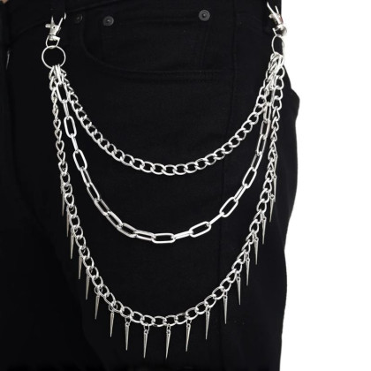 Kelnių grandinė Spikes Chain sidabro spalvos; 30/40/50cm Kelnių grandinė Spikes Chain sidabro spalvos; 30/40/50cm