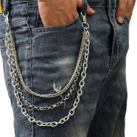 Kelnių grandinė Tassel Chains sidabro spalvos; 48/53/60cm