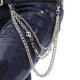 Kelnių grandinė Triple Skull Chain sidabro spalvos; 40/50/60cm