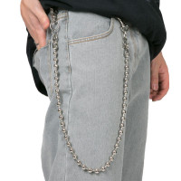 Kelnių grandinė Taw Silver Chain sidabro spalvos; 60cm