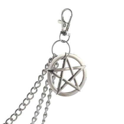 Kelnių grandinė Pentagrama N3 sidabro spalvos; 30/40/53cm Kelnių grandinė Pentagrama N3 sidabro spalvos; 30/40/53cm