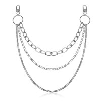 Kelnių grandinė Triple Size Chain sidabro spalvos; 30/36/48cm