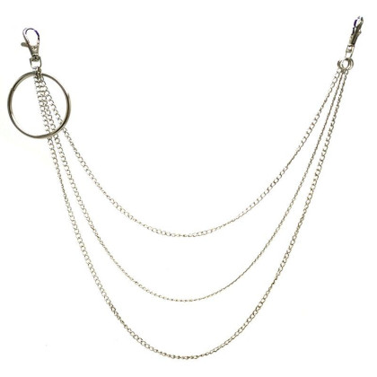Kelnių grandinė Big Ring Triple Simple Chain sidabro spalvos; 40/50/60cm Kelnių grandinė Big Ring Triple Simple Chain sidabro spalvos; 40/50/60cm
