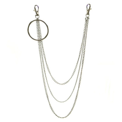 Kelnių grandinė Big Ring Triple Simple Chain sidabro spalvos; 40/50/60cm Kelnių grandinė Big Ring Triple Simple Chain sidabro spalvos; 40/50/60cm