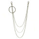 Kelnių grandinė Big Ring Triple Simple Chain sidabro spalvos; 40/50/60cm