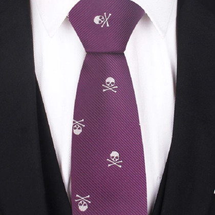 Kaklaraištis Skull Violet White Kaklaraištis Skull Violet White