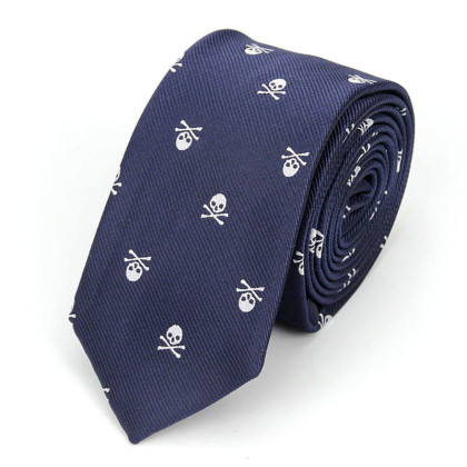 Kaklaraištis Skull Dark Blue White Kaklaraištis Skull Dark Blue White