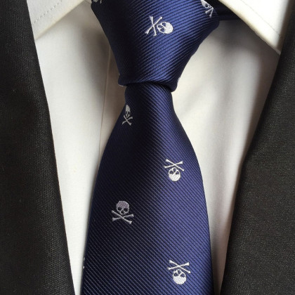 Kaklaraištis Skull Dark Blue White Kaklaraištis Skull Dark Blue White