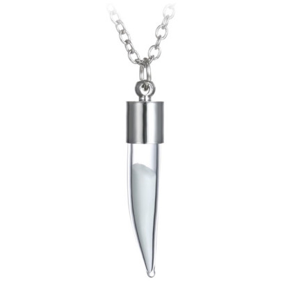 Kaklo papuošalas Stiklo Iltis šviečiantis tamsoje; 30x8mm Kaklo papuošalas Stiklo Iltis šviečiantis tamsoje; 30x8mm