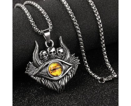 Kaklo papuošalas Evil Eye Yellow; 40x38mm