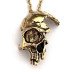 Kaklo papuošalas Oxygene Skull Gold; 32x24mm