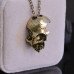 Kaklo papuošalas Oxygene Skull Gold; 32x24mm