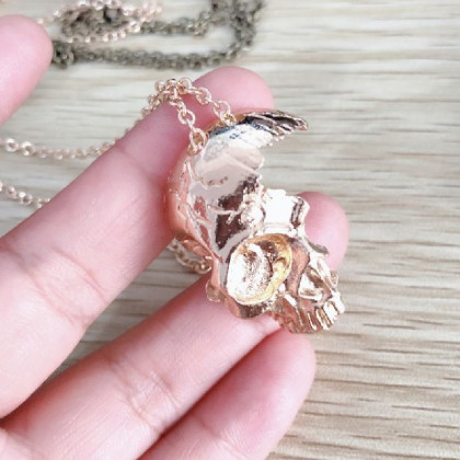 Kaklo papuošalas Oxygene Skull Gold; 32x24mm Kaklo papuošalas Oxygene Skull Gold; 32x24mm