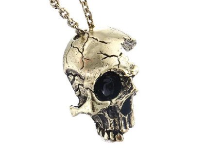 Kaklo papuošalas Oxygene Skull Bronze; 32x24mm