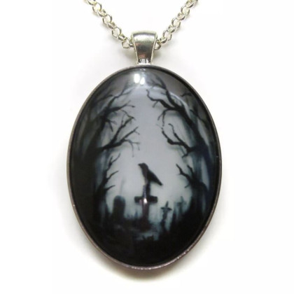 Kaklo papuošalas Gothic Morning Crow; 65x38mm Kaklo papuošalas Gothic Morning Crow; 65x38mm
