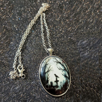 Kaklo papuošalas Gothic Morning Crow; 65x38mm Kaklo papuošalas Gothic Morning Crow; 65x38mm