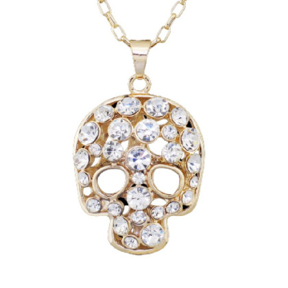 Kaklo papuošalas 3D Skull Gold aukso spalvos; 3.5x4.5cm Kaklo papuošalas 3D Skull Gold aukso spalvos; 3.5x4.5cm