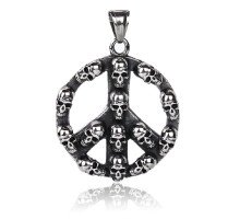 Kaklo papuošalas Skull Peace Sign; 3.8cm