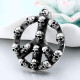Kaklo papuošalas Skull Peace Sign; 3.8cm