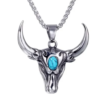 Kaklo papuošalas Buffalo sidabro spalvos; 40x44mm