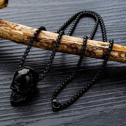 Kaklo papuošalas Lonely Skull Black; 20x15mm Kaklo papuošalas Lonely Skull Black; 20x15mm