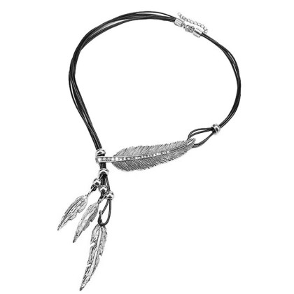 Kaklo papuošalas Wings Black Silver; 4.5-9cm Kaklo papuošalas Wings Black Silver; 4.5-9cm