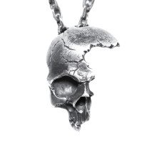 Kaklo papuošalas Oxygene Skull Silver; 32x24mm