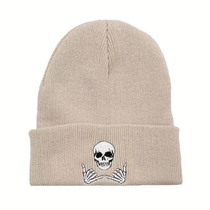 Kepurė Skull Beige; universalaus dydžio Kepurė Skull Beige; universalaus dydžio