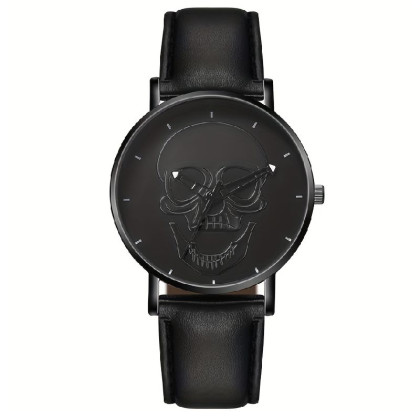 Laikrodis rankinis Skull Black Slim; kvarcinis Laikrodis rankinis Skull Black Slim; kvarcinis