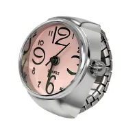 Laikrodis žiedas Time Pink, kvarcinis; universalaus dydžio