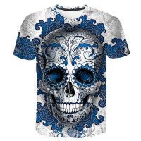 Marškinėliai trumpomis rankovėmis Ornamentas Blue; XL