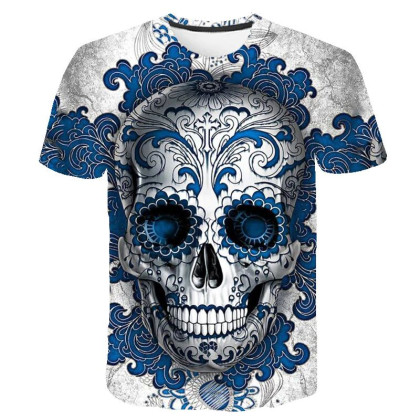 Marškinėliai trumpomis rankovėmis Ornamentas Blue; XL Marškinėliai trumpomis rankovėmis Ornamentas Blue; XL