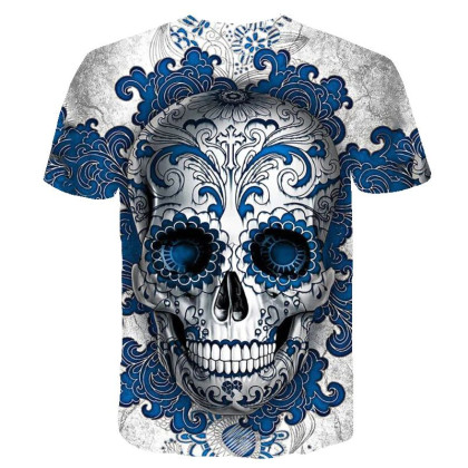 Marškinėliai trumpomis rankovėmis Ornamentas Blue; XL Marškinėliai trumpomis rankovėmis Ornamentas Blue; XL