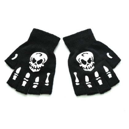 Pirštinės bepirštės Bones Skull; universalaus dydžio Pirštinės bepirštės Bones Skull; universalaus dydžio