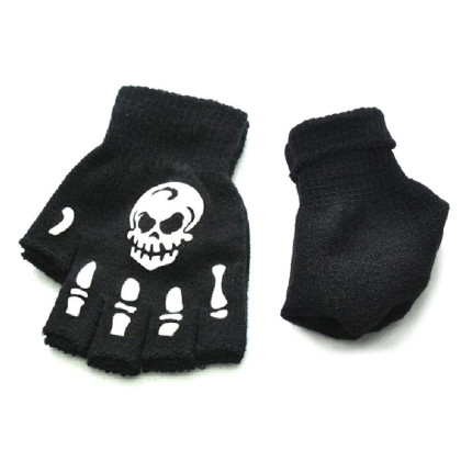 Pirštinės bepirštės Bones Skull; universalaus dydžio Pirštinės bepirštės Bones Skull; universalaus dydžio