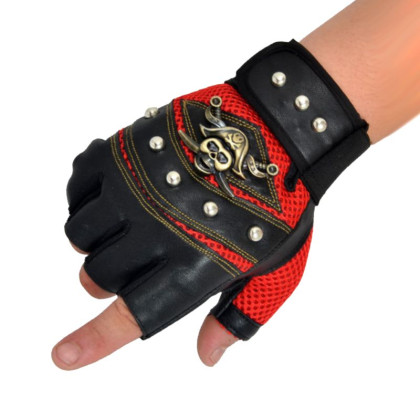 Pirštinės bepirštės Jolly Roger Red; M Pirštinės bepirštės Jolly Roger Red; M