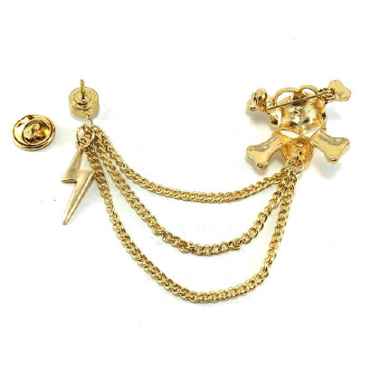 Segė Lightning Skull Gold; 7.5x4cm Segė Lightning Skull Gold; 7.5x4cm