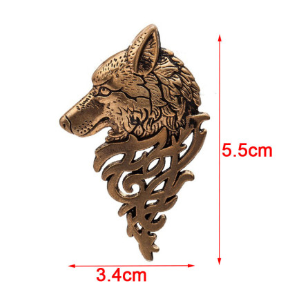 Segė Vilkas aukso spalvos, 3.2x5.4cm Segė Vilkas aukso spalvos, 3.2x5.4cm